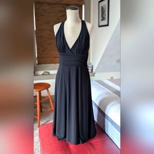 Elegant Black Halter Dress